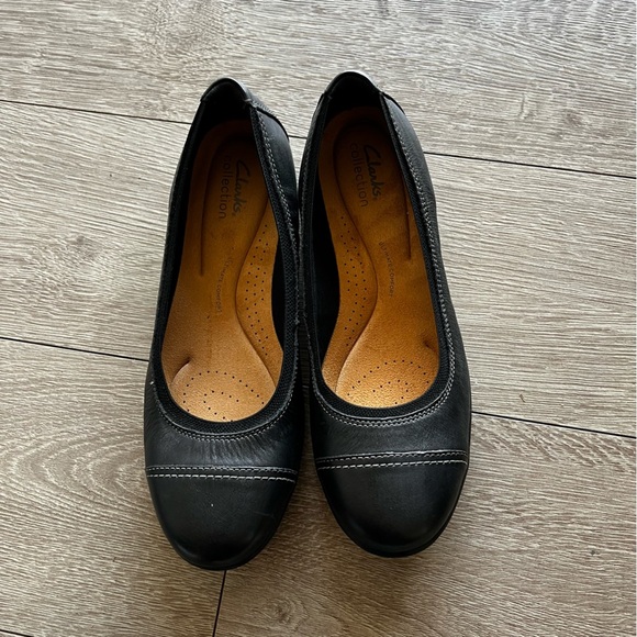 Clarks Collection Ballet Flats Black Women's Size 9 Balletcore Neutral Comfy - Picture 2 of 7